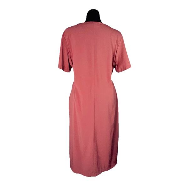 Fjallraven Ovik Lite Dress Large Buttons Short Sleeve Pockets Outdoor Travel Red - Picture 3 of 10